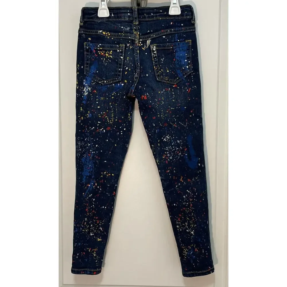 Gymboree Super Skinny Paint Splatter Jeans Size 6
